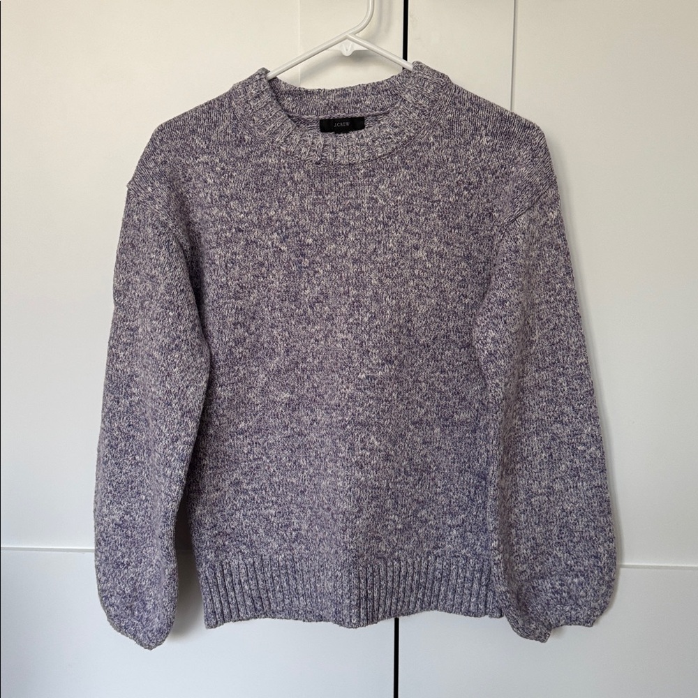 JCrew Balloon Sleeves Purple Lavender Knit Sweater, Size Small